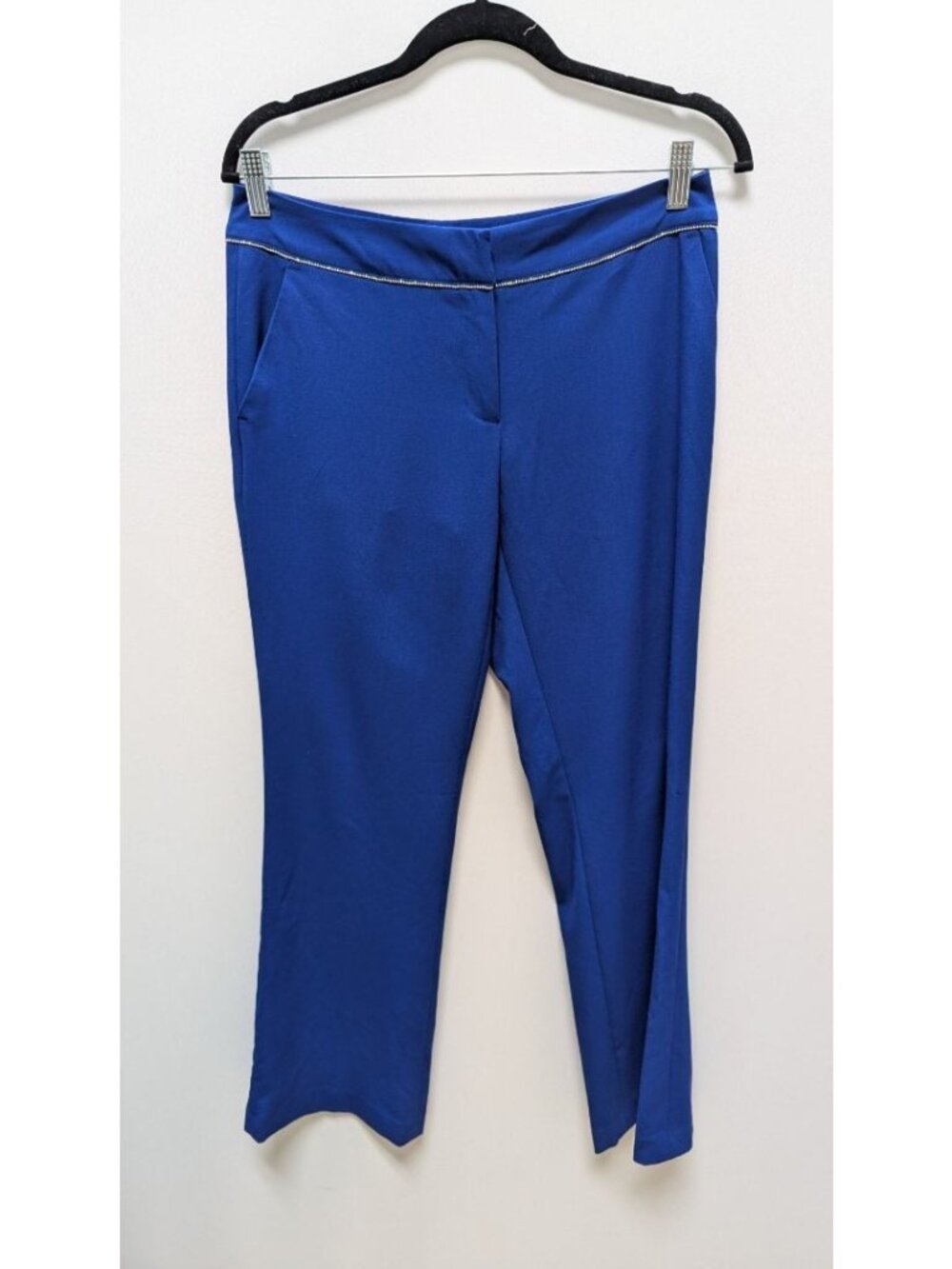 Calvin Klein Deep Blue Chain-Waist Trouser Pants